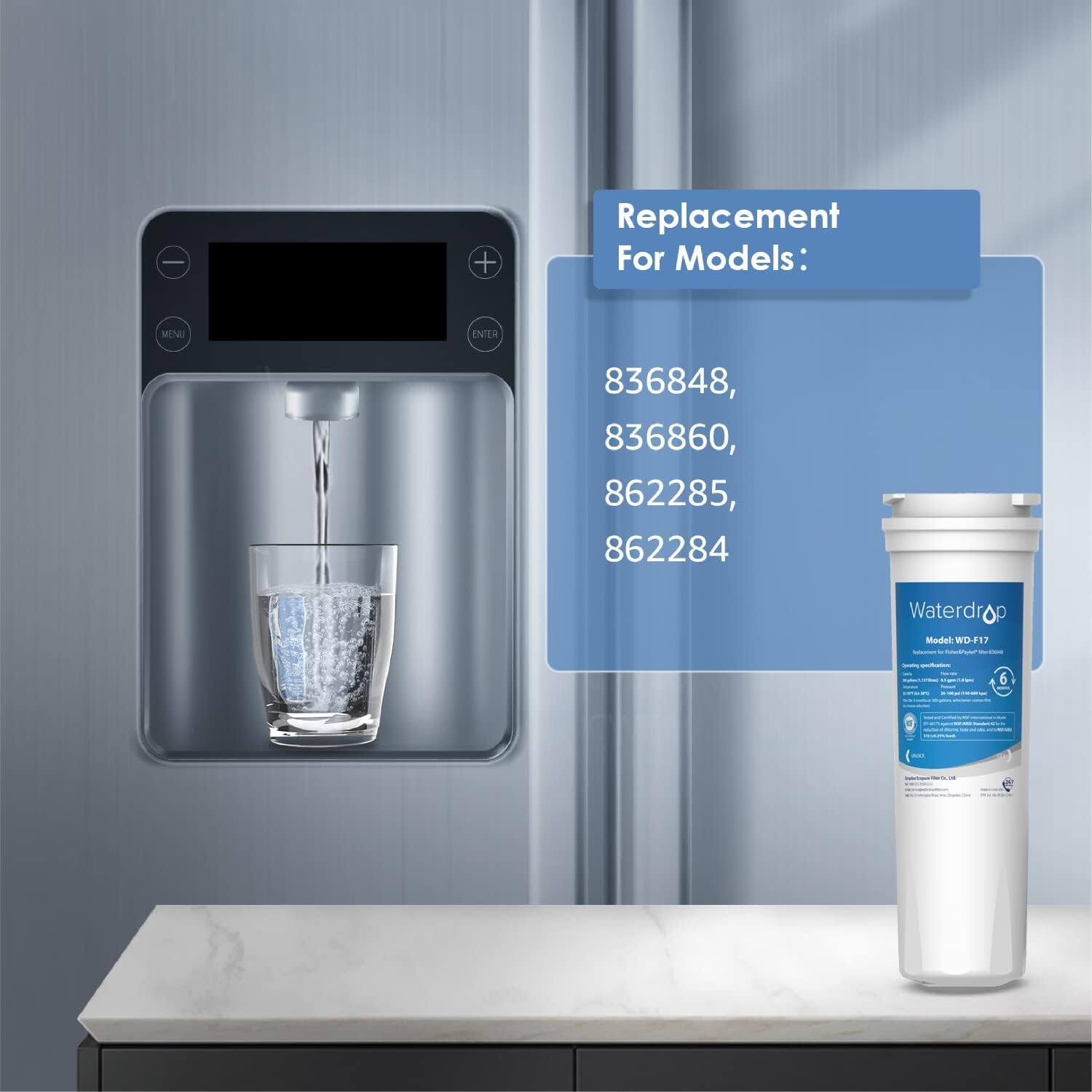 Replacement For Models:  
836848, 836860, 862285, 862284  

Waterdrop Model: WD-F11