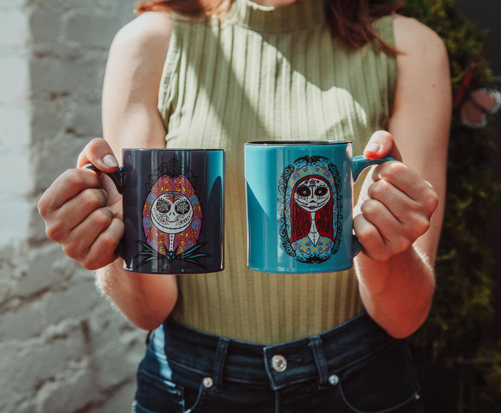 Alt View 1. Disney - Disney Nightmare Before Christmas Sugar Skulls Jack and Sally Ceramic Mug Set - Purple.