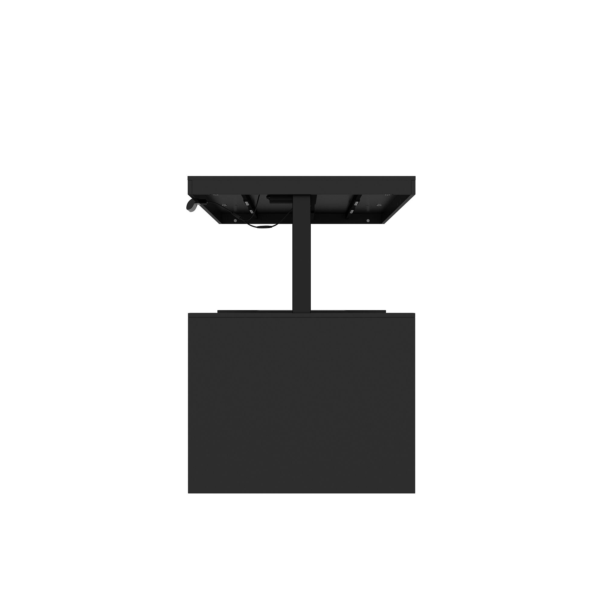 Left. Famapy - Famapy Electric Standing Desk: Adjustable Height, Smart Storage & Modern Design - Black.