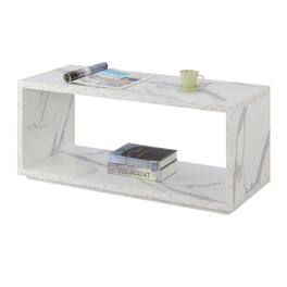 Convenience Concepts - Northfield Admiral Coffee Table with Shelf - White Faux Marble
