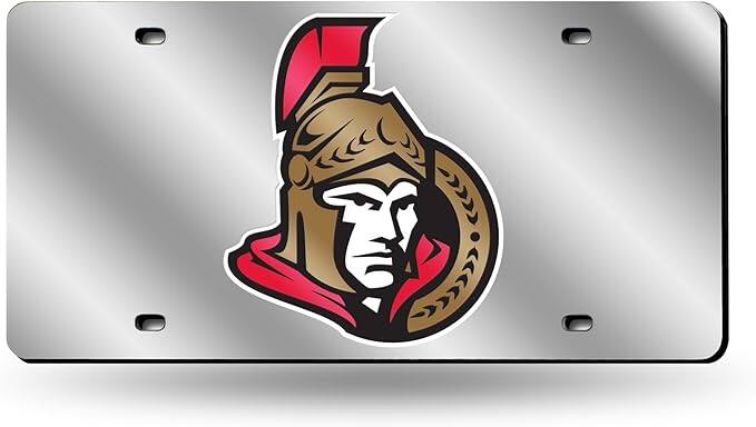 Front. Rico Industries - Ottawa Senators Acrylic License Plate Laser Tag - Multi.