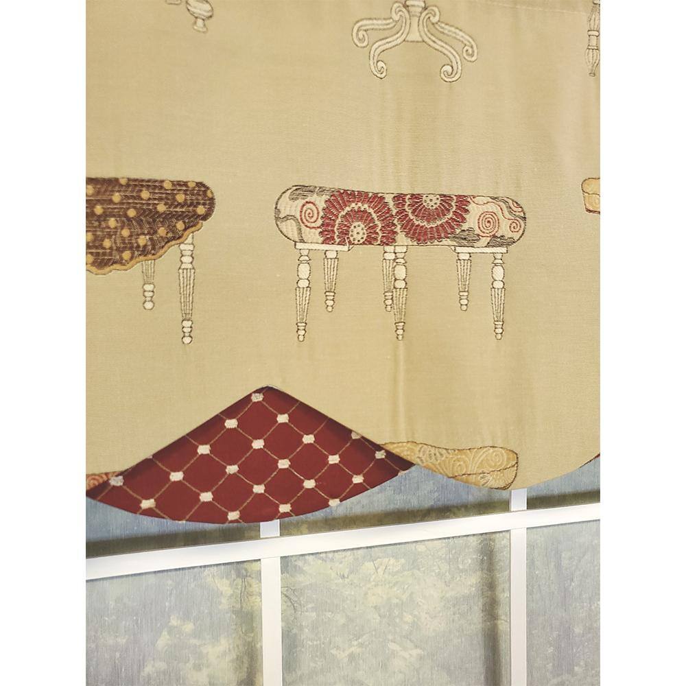 Left. RLF Home - RLF Home Ottoman Petticoat 3" Rod Pocket Lining Luxurious and Elegant Window Treatment Valance 50" x 15" Cream - Cream.