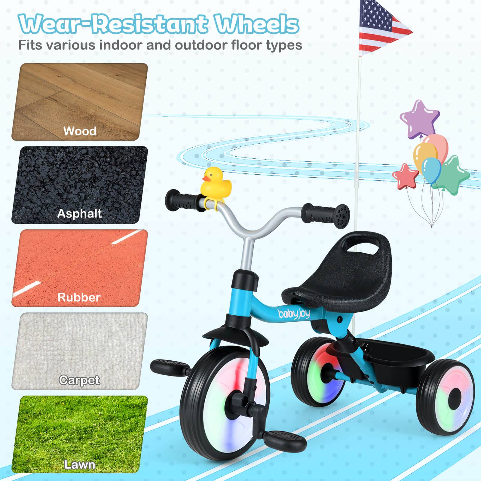 Wear-Resistant Wheels  
Fits various indoor and outdoor floor types  
Wood  
Asphalt  
Rubber  
Carpet  
Lawn