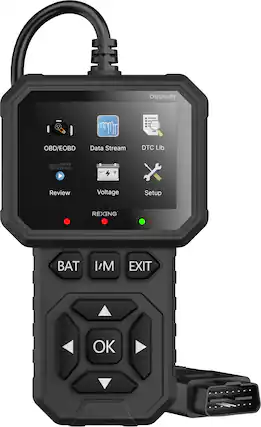 OBDII-R1 OBD/EOBD Data Stream DTC Lib + Review Voltage Setup REXING BAT I/M EXIT OK