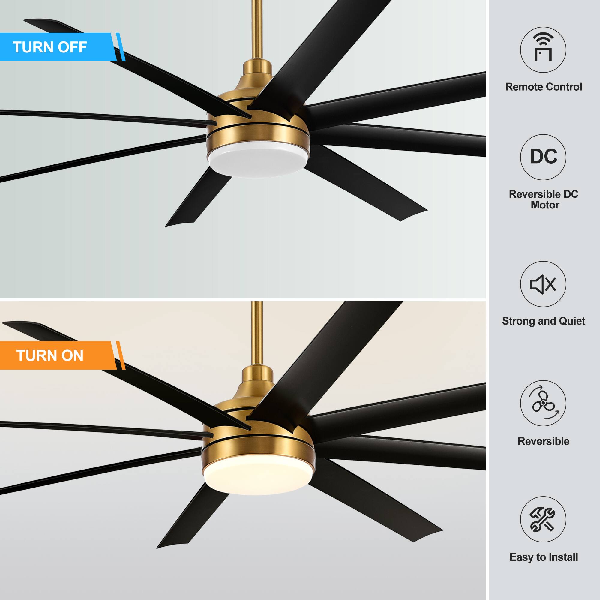 TURN OFF Remote Control DC Reversible DC Motor Strong and Quiet

TURN ON Reversible Easy to Install