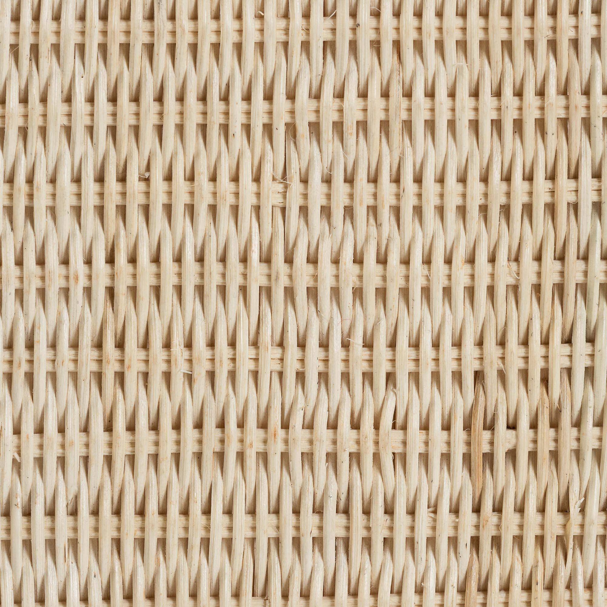 Alt View 1. bali & pari - bali & pari Sarna Natural Rattan End Table - Handwoven Wicker Accent Table with Scalloped Base and Two-Tone Finish - Natural Brown/White.