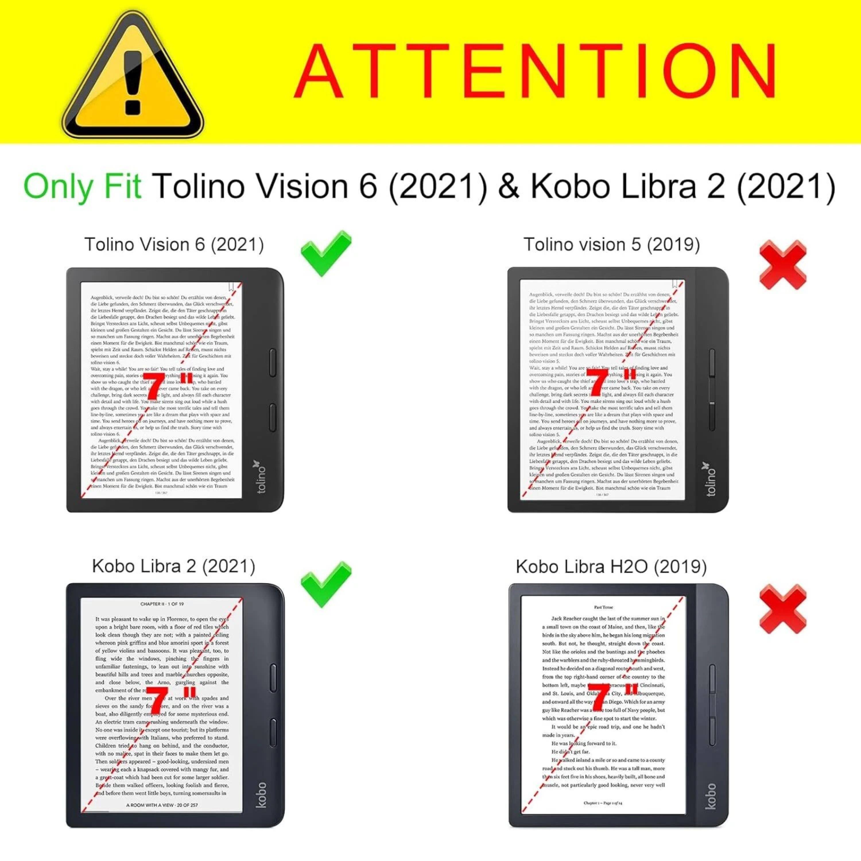 ! ATTENTION Only Fit Tolino Vision 6 (2021) & Kobo Libra 2 (2021)  
Tolino Vision 6 (2021)  
Tolino vision 5 (2019)  
Kobo Libra 2 (2021)  
Kobo Libra H2O (2019)