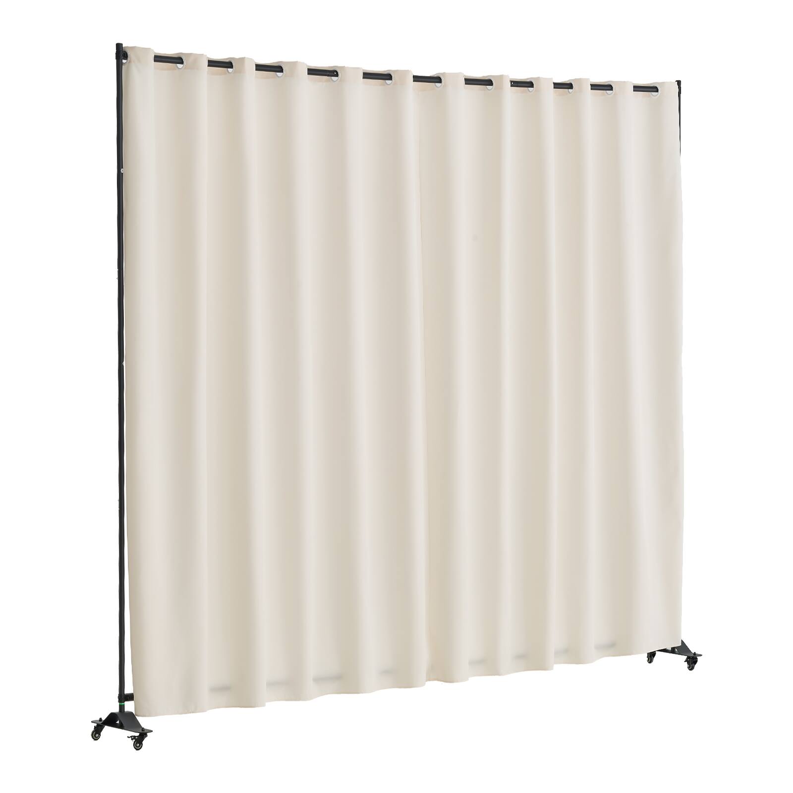 Alt View 4. VEVOR - Room Divider, Portable Panel Room Divider with Wheels Curtain Divider Stand, Freestanding Room Divider Privacy Screen - Beige.