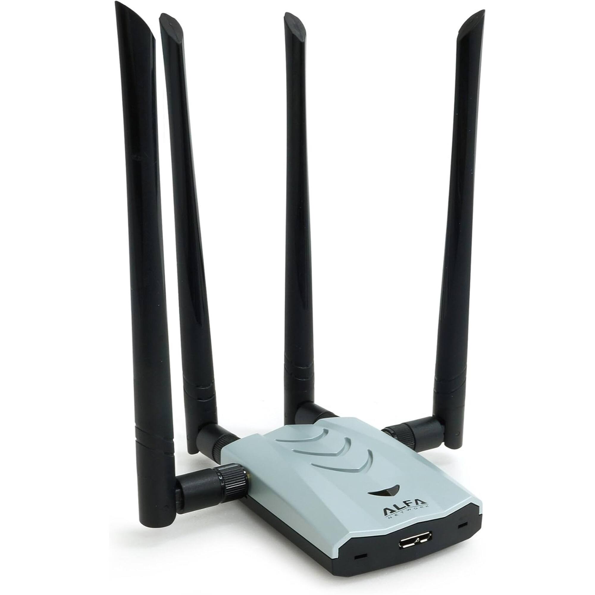 Alt View 1. Alfa - AC1900 Dual Band USB WiFi Adapter, 1900 Mbps, 4x Antennas, TAA Compliant - Black.