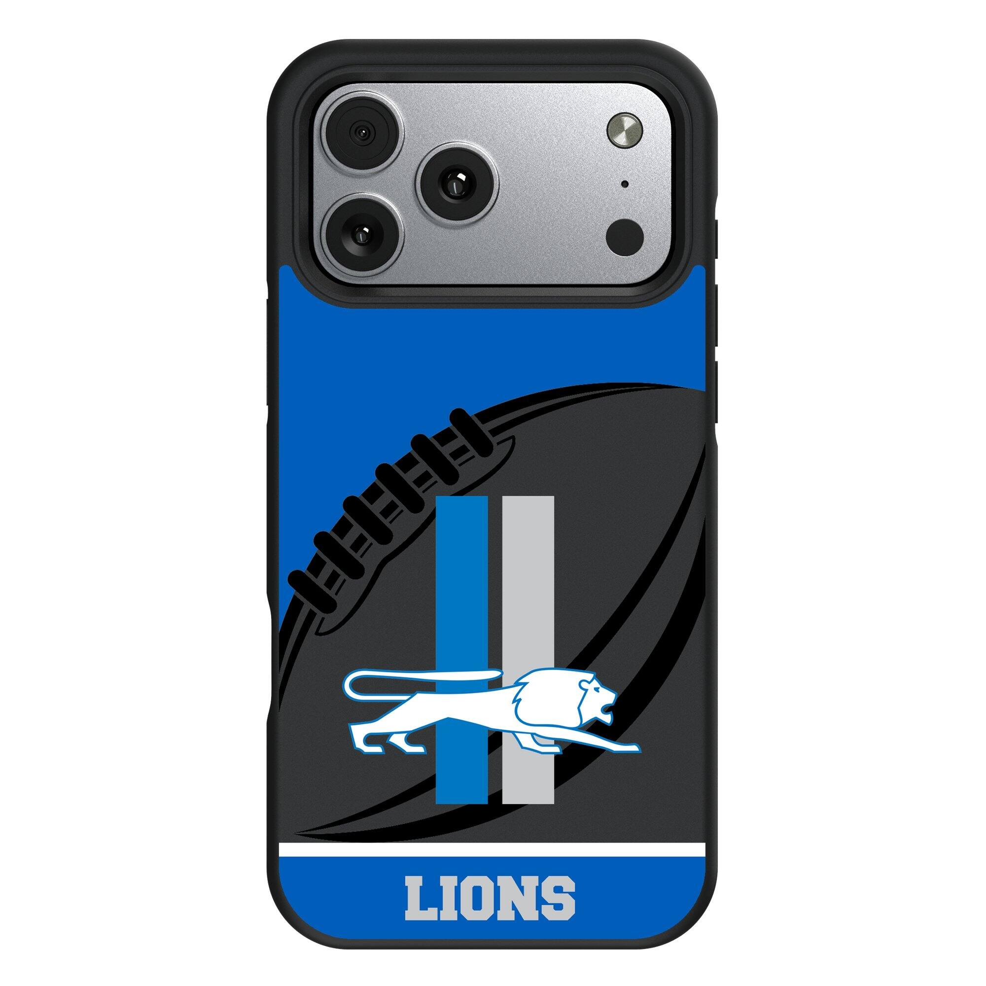 Front. Keyscaper - Detroit Lions Bump Case with 8.2ft Drop Protection - 15 Plus - Multicolor.