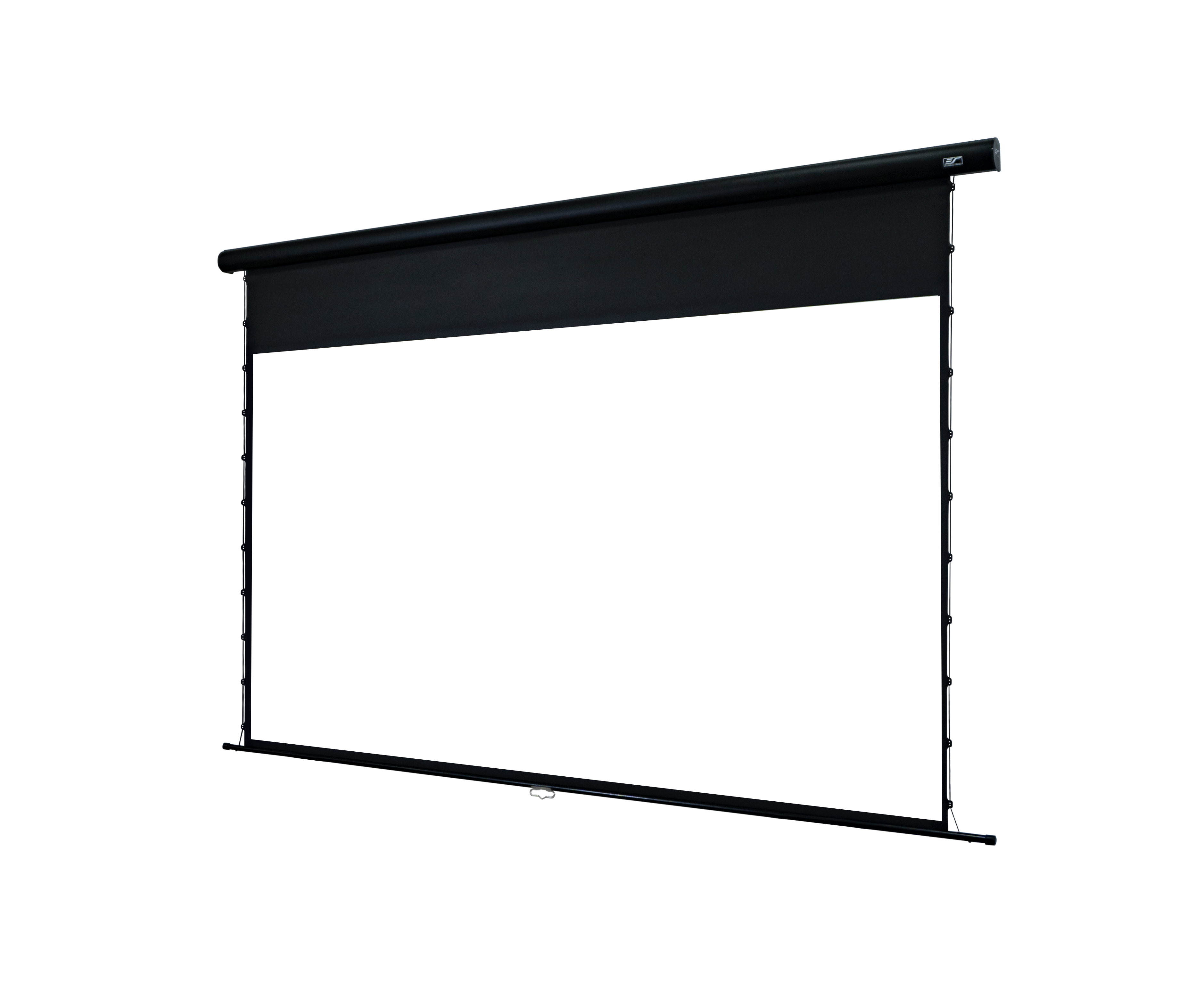 Left View: Elite Screens 125" Yard Master Manual Tension Series Screen - Black