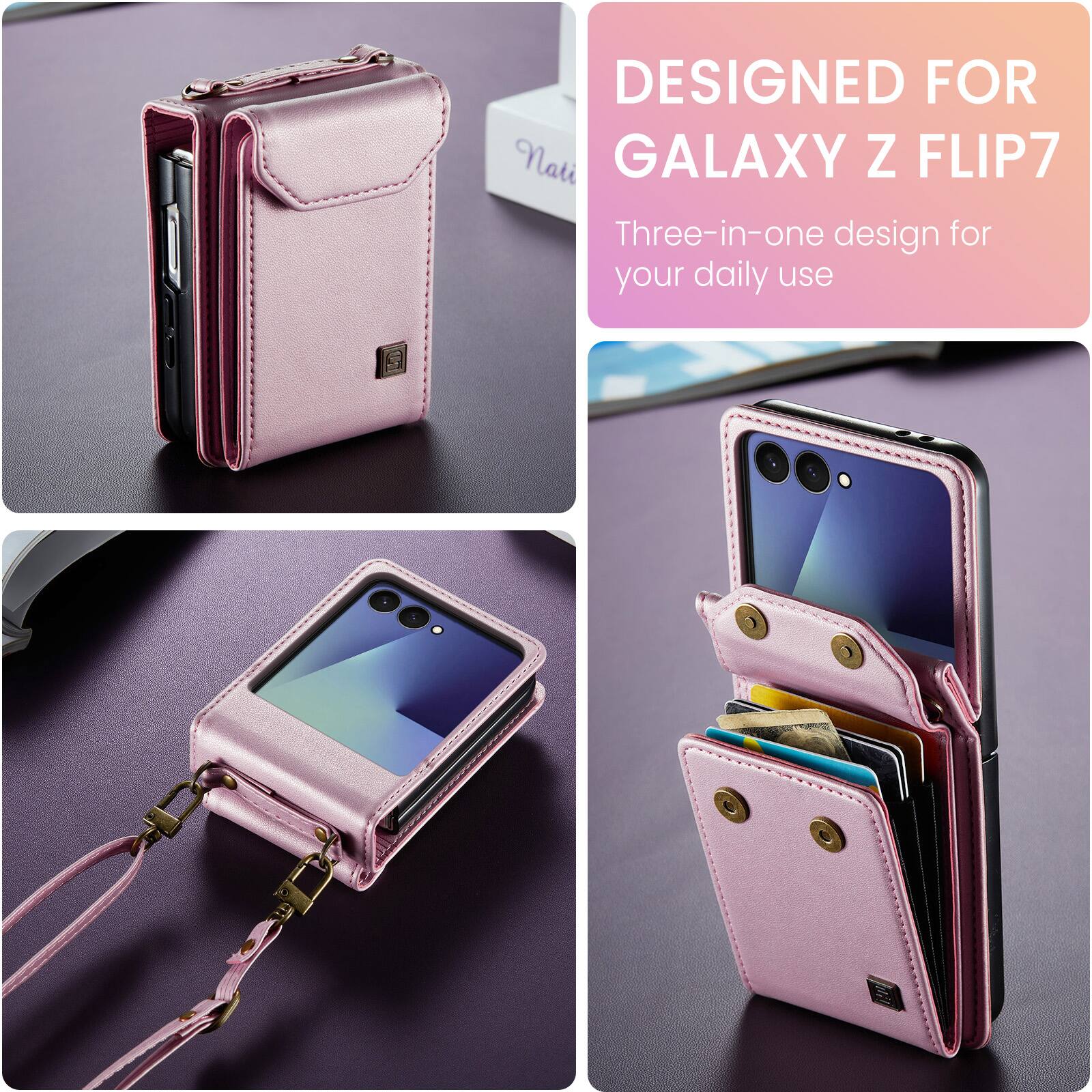 DESIGNED FOR GALAXY Z FLIP7  
Three-in-one design for your daily use