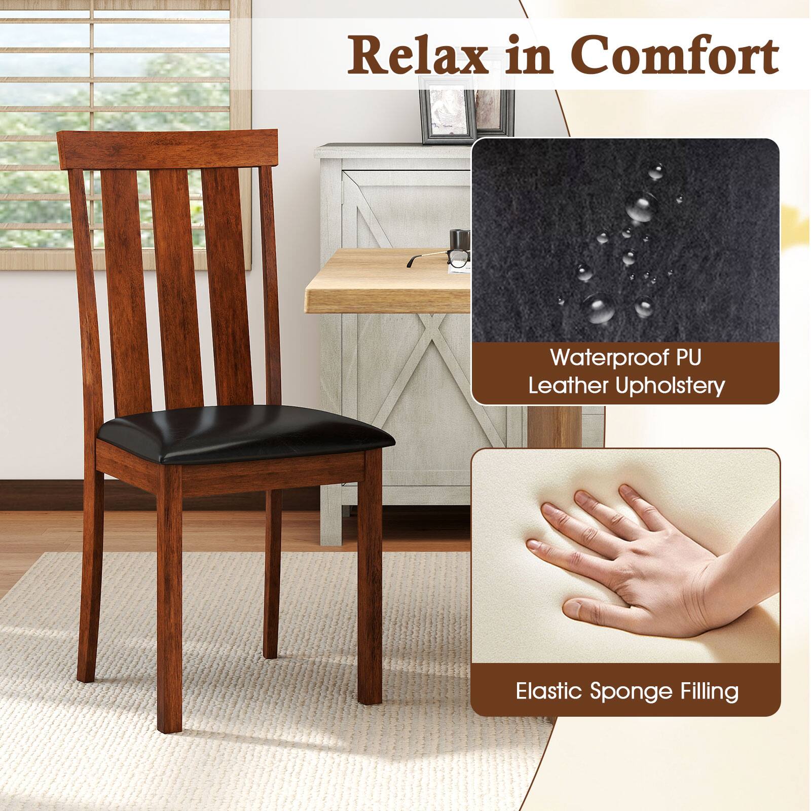 Relax in Comfort

Waterproof PU Leather Upholstery

Elastic Sponge Filling