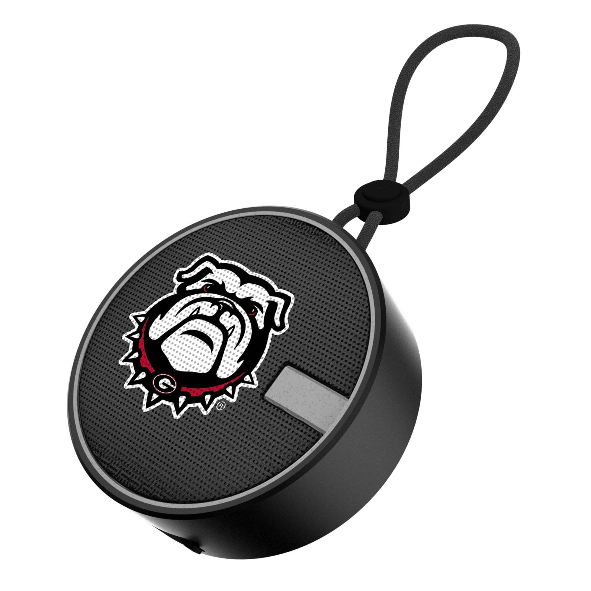 Front. Keyscaper - Georgia Bulldogs Bluetooth IPX7 Linen Print Waterproof Speaker - Black.