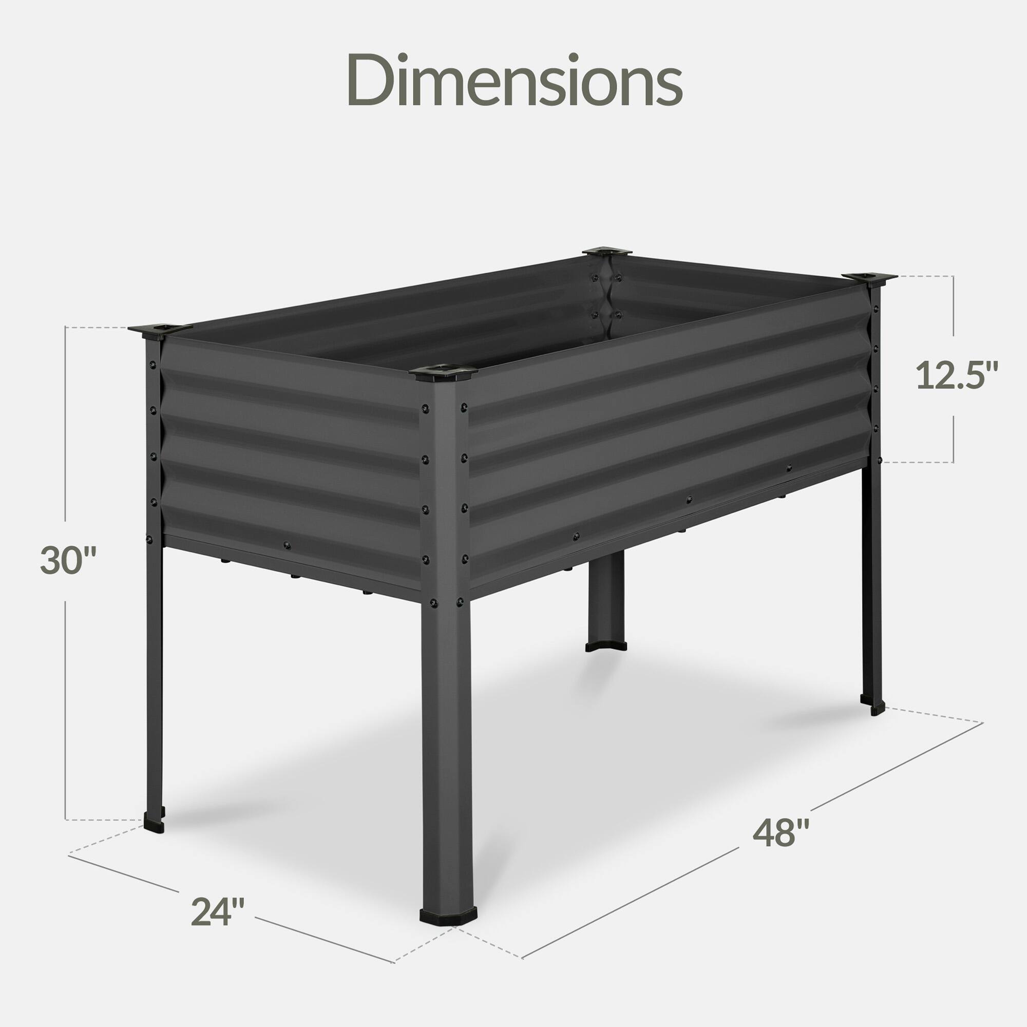 Dimensions: 12.5" x 30" x 48" x 24"