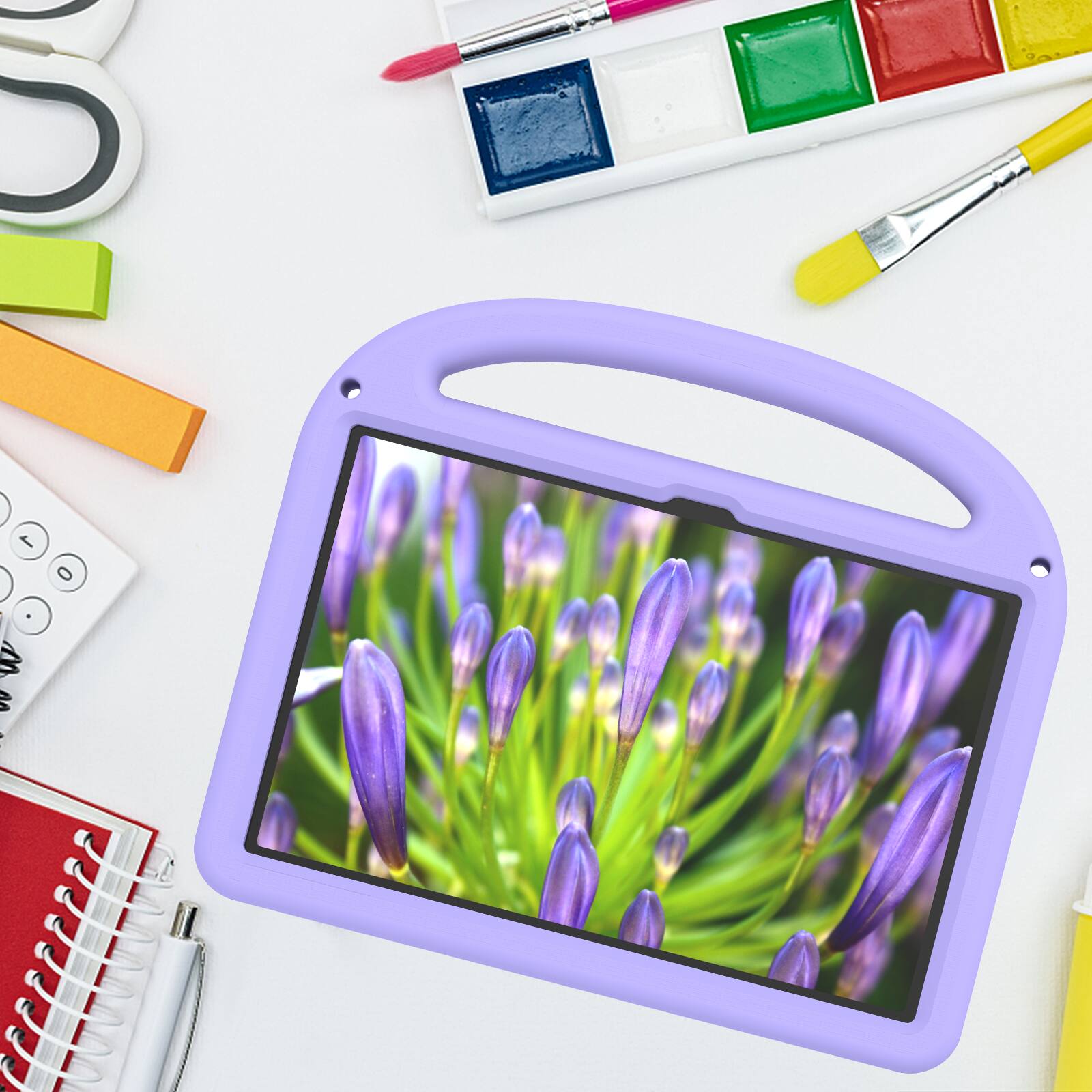 Alt View 4. Dteck - Kids Shock-absorbent TPU Tablet Case for Lenovo Tab M11 2024 11" with Shoulder Strap & Pen Holder Back Cover - Purple.