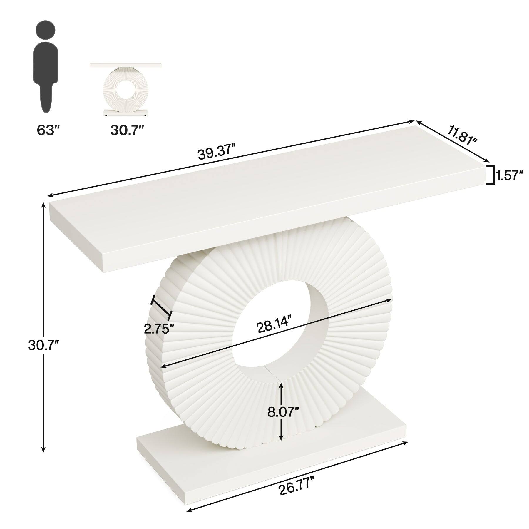 Tribesigns Modern Console Table with Easy Clean Surface and Rectangular ...