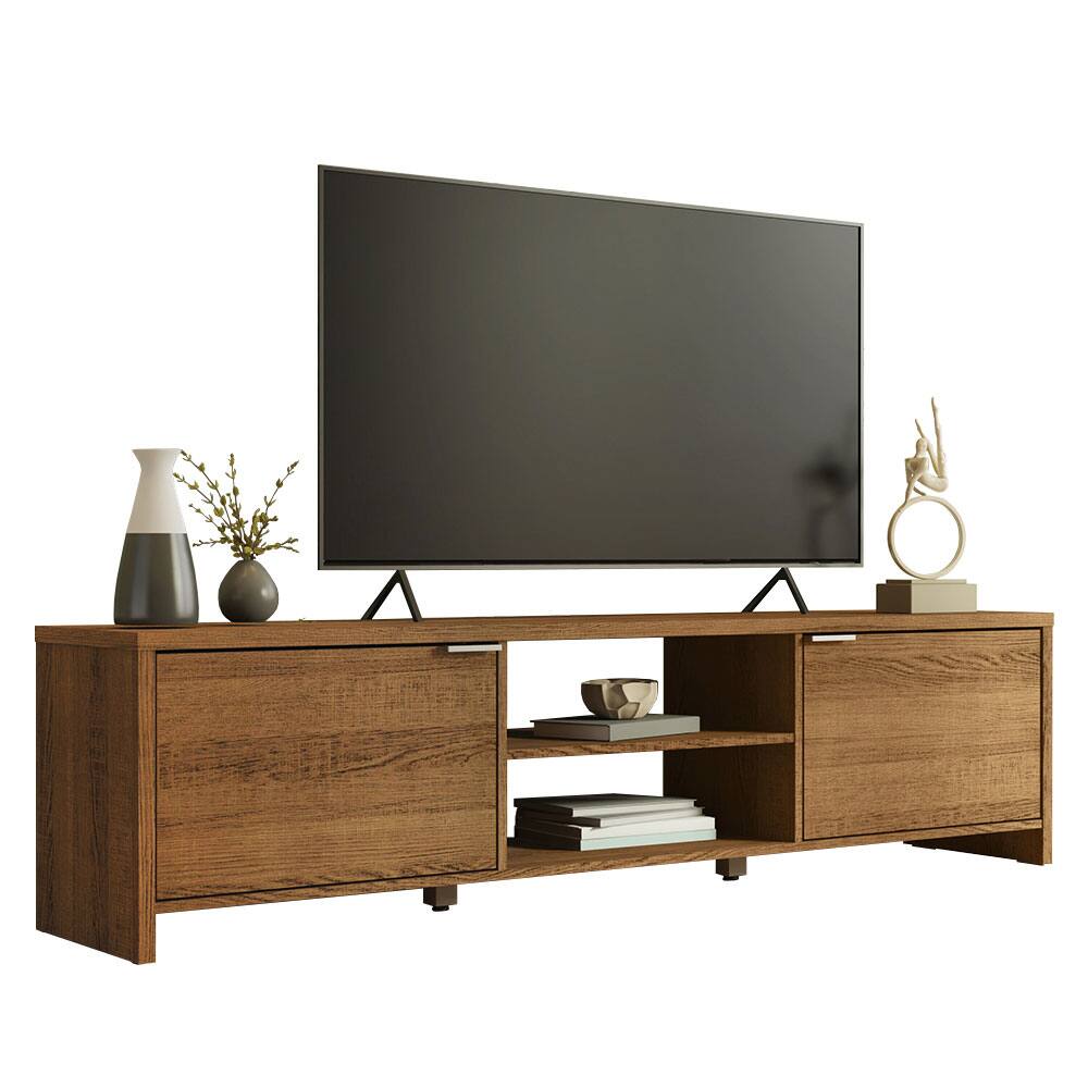 Front. Madesa - Madesa TV Stand Large Media Console with Cable Management 70"L Media Storage - Rustic - Rustic.