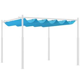 Outsunny - 10' x 10' Retractable Pergola Canopy with Magnetic Fixture, UPF30+ Outdoor Patio Sun Shade Shelter - Blue