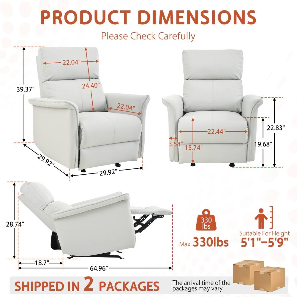 PRODUCT DIMENSIONS  
Please Check Carefully  

22.04"  
39.37"  
24.40"  
22.04"  
22.44"  
22.83"  
29.92"  
29.92"  
3.54"  
15.74"  
19.68"  
28.74"  
330 lbs  

Suitable For Height Max: 330lbs  
5'1"-5'9"  

SHIPPED IN 2 PACKAGES  
The arrival time of the packages may vary