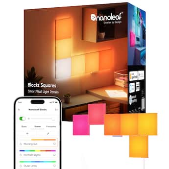 Nanoleaf Blocks Squares Smarter Kit Smart LED Wall Light Panels Nanoleaf Blocks Squares Smarter Kit Smart LED Wall Light Panels