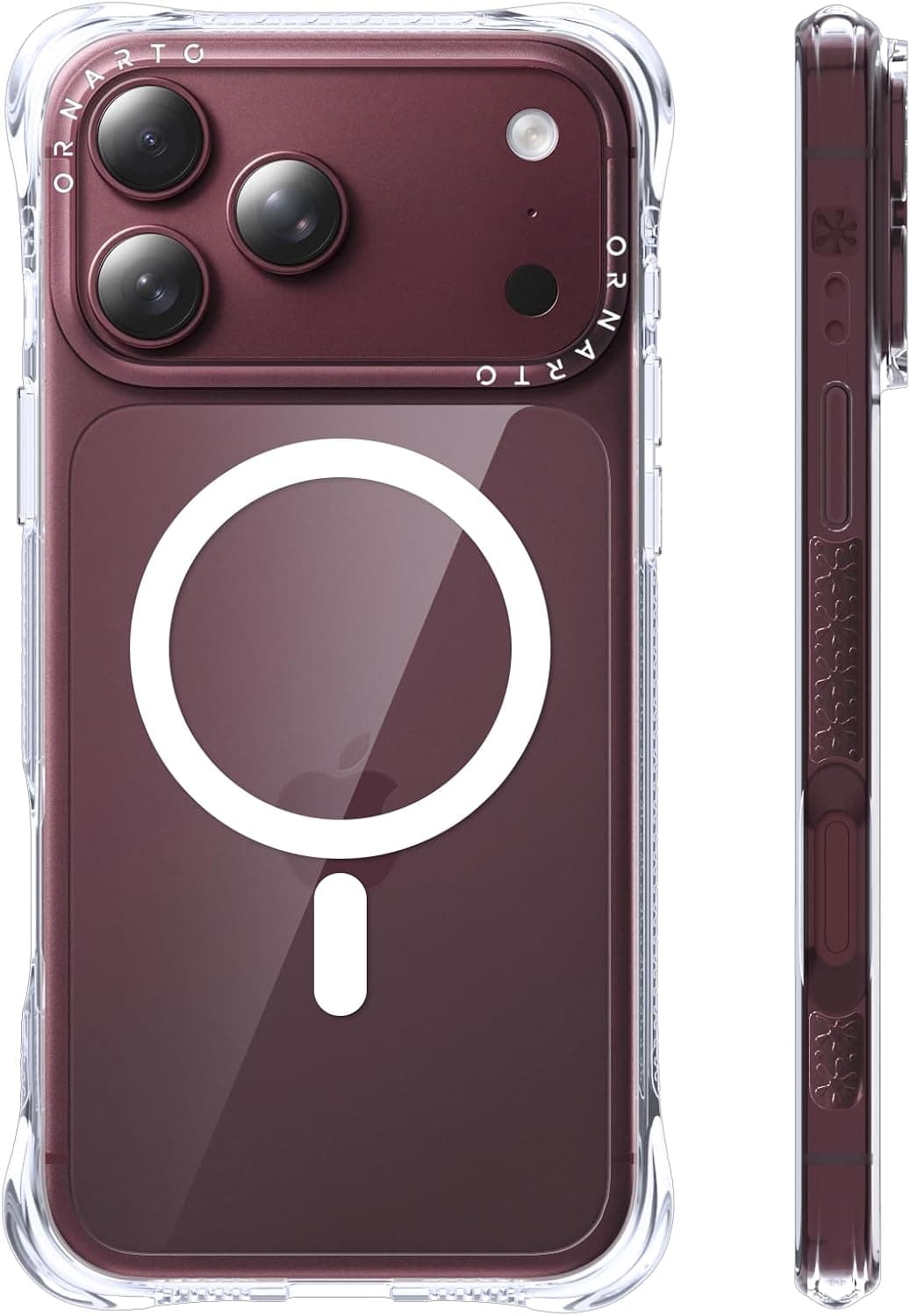Ornarto - Magnetic for iPhone 18 Pro Case, for iPhone 17 Pro Case, Slim Translucent Matte Phone Case, Clear - Transparent