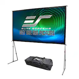 Elite Screens - Yard Master Plus Portable Outdoor Folding-Frame Matte White Screen, 145" diag., 16:9, Carrying Bag, OMS145H2PLUS - Silver