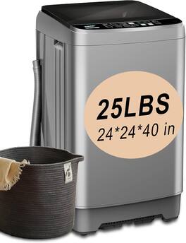Full-Automatic Washing Machine 25 lbs Portable Washer 10 Wash Program & 8 Water Level with LED Display,Drain Pum
