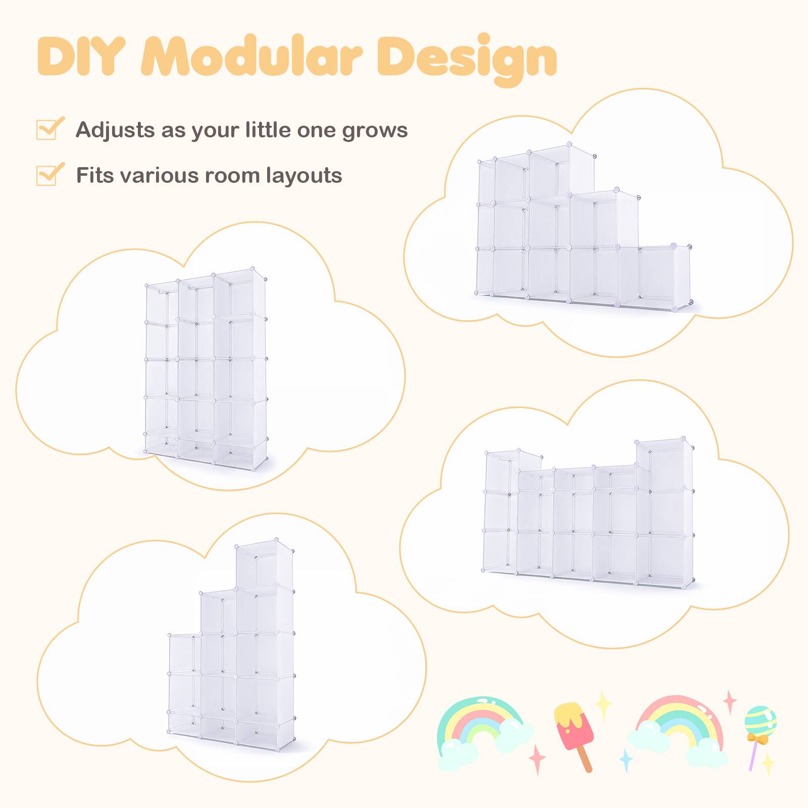 DIY Modular Design  
Adjusts as your little one grows  
Fits various room layouts