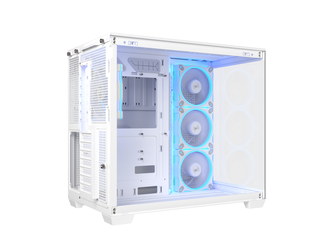 Alt View 8. ASUS - ASUS A32 PLUS ATX Case, 360mm Radiator, 420mm GPU, Dual-Chamber Cooling, 4 ARGB Fans - White.