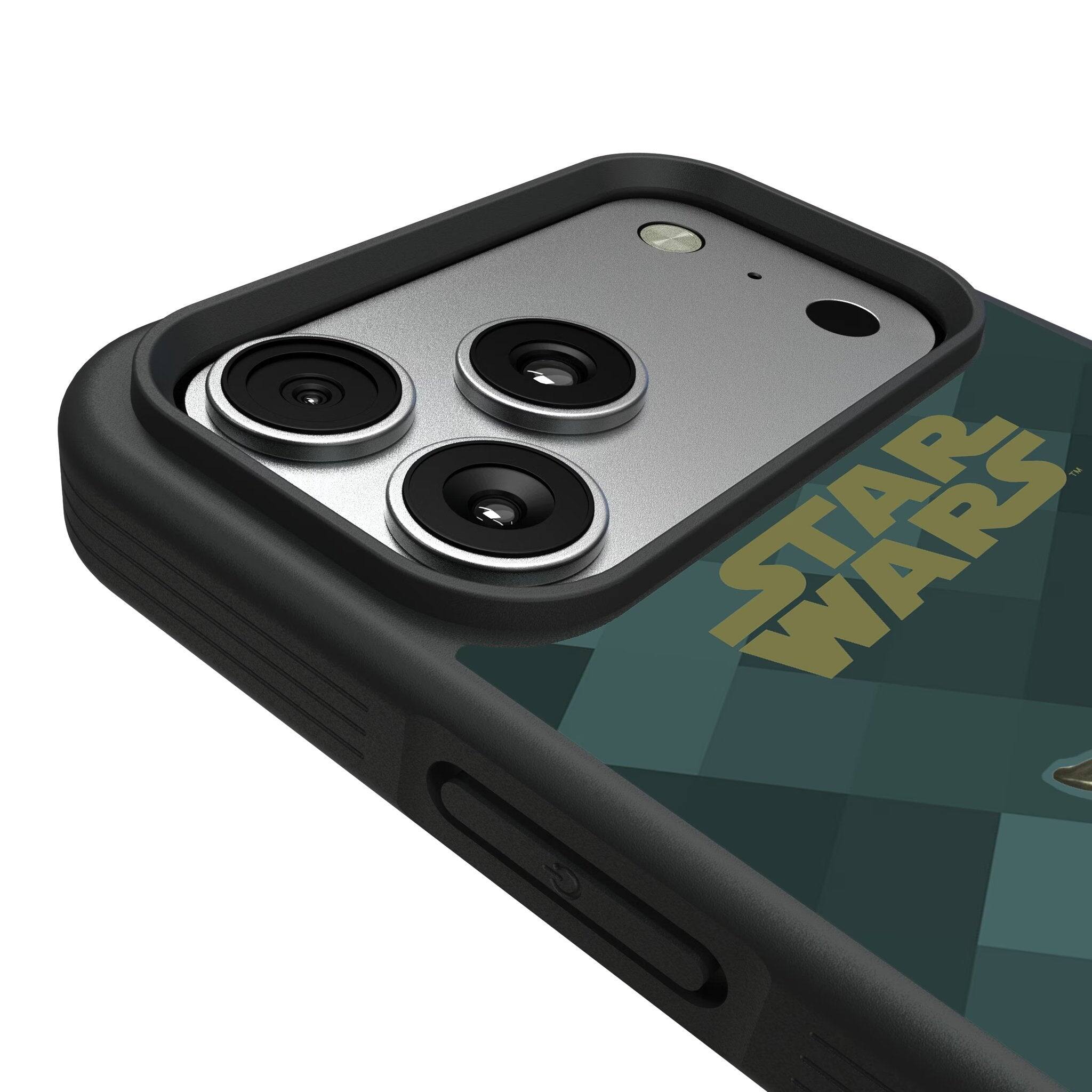 Left. Keyscaper - Star Wars: A New Hope Color Block Bump Phone Case - Apple iPhone 17 Pro Max - Yoda.
