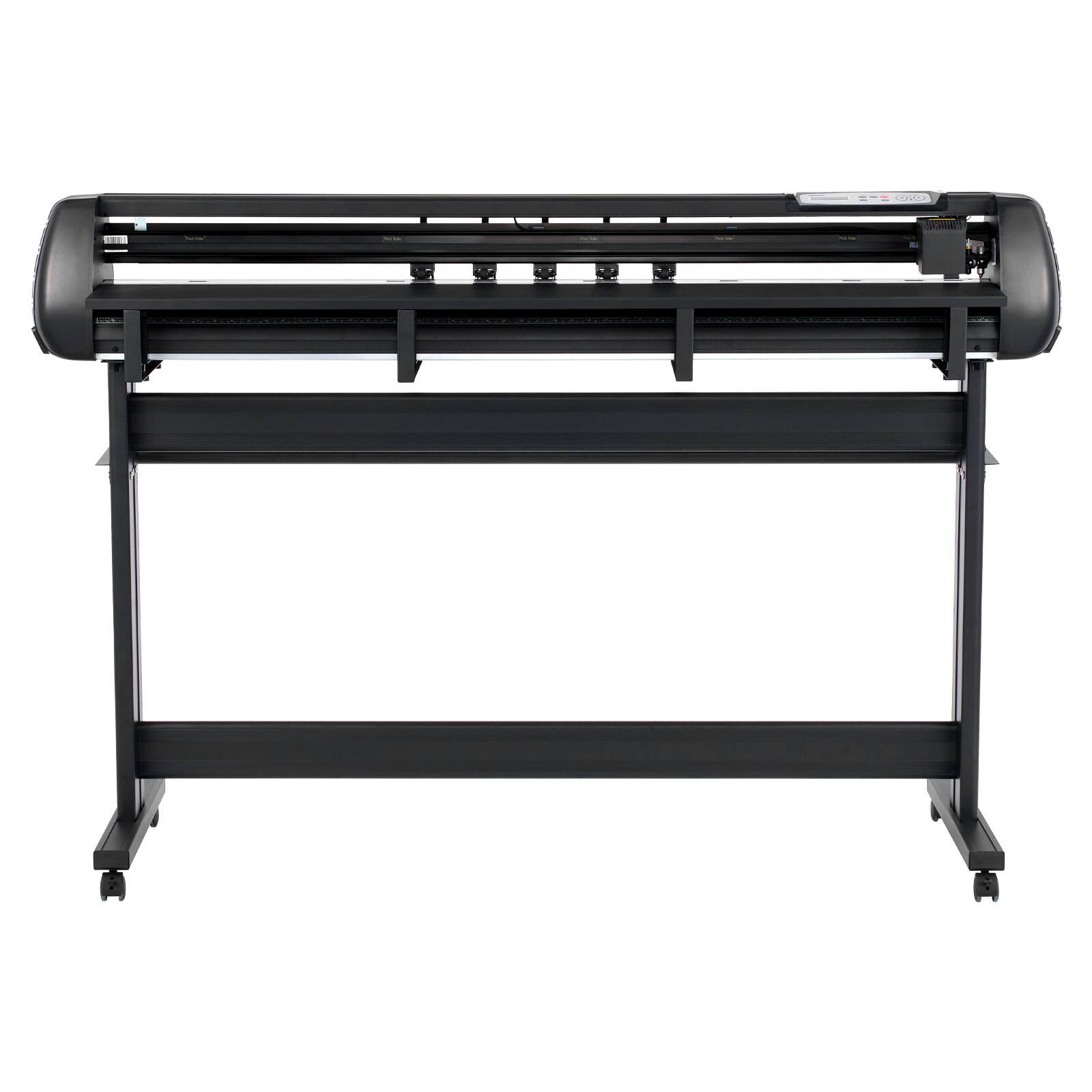 Alt View 5. VEVOR - Vinyl Cutter Machine, 53 inch Max Feed Width, Dual Blades, Adjustable Force and Speed, LED Display, Vinyl Plotter Cutter - Black.