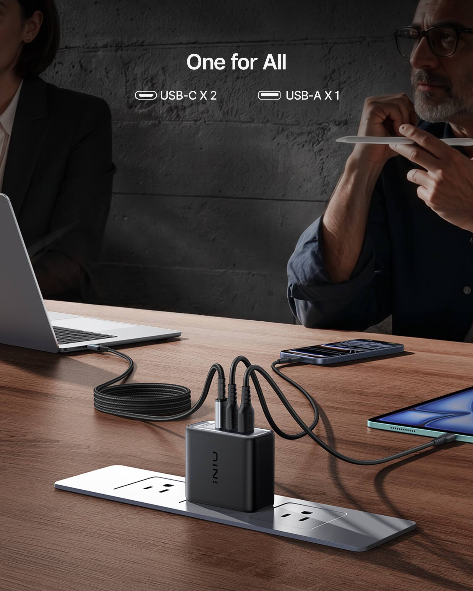 One for All  
USB-C X 2  
USB-A X 1