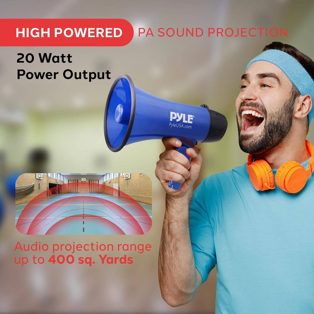 HIGH POWERED PA SOUND PROJECTION

20 Watt Power Output

Audio projection range up to 400 sq. Yards

PYLE
PyleUSA.com