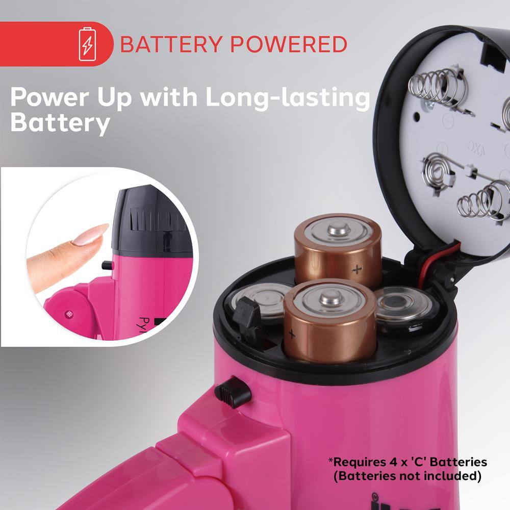 BATTERY POWERED

Power Up with Long-lasting Battery

*Requires 4 x 'C' Batteries (Batteries not included)