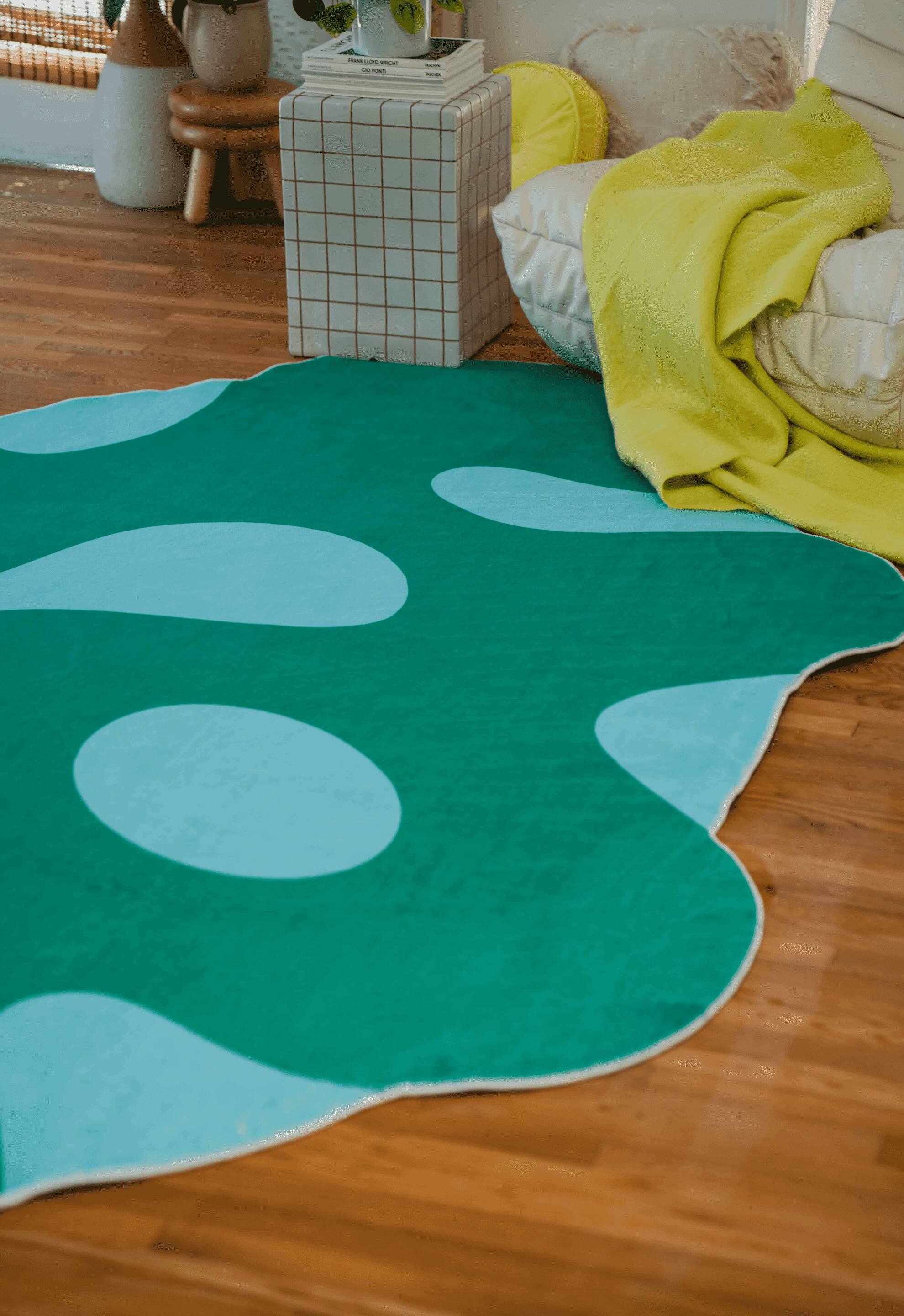 Alt View 2. Lanyspace - 7'x10' Area Rug, Washable Rugs, Non-Slip and Tear-Resistant Soft Carpet, Irregular Moss Design Rug for Home Decor - Multicolor.