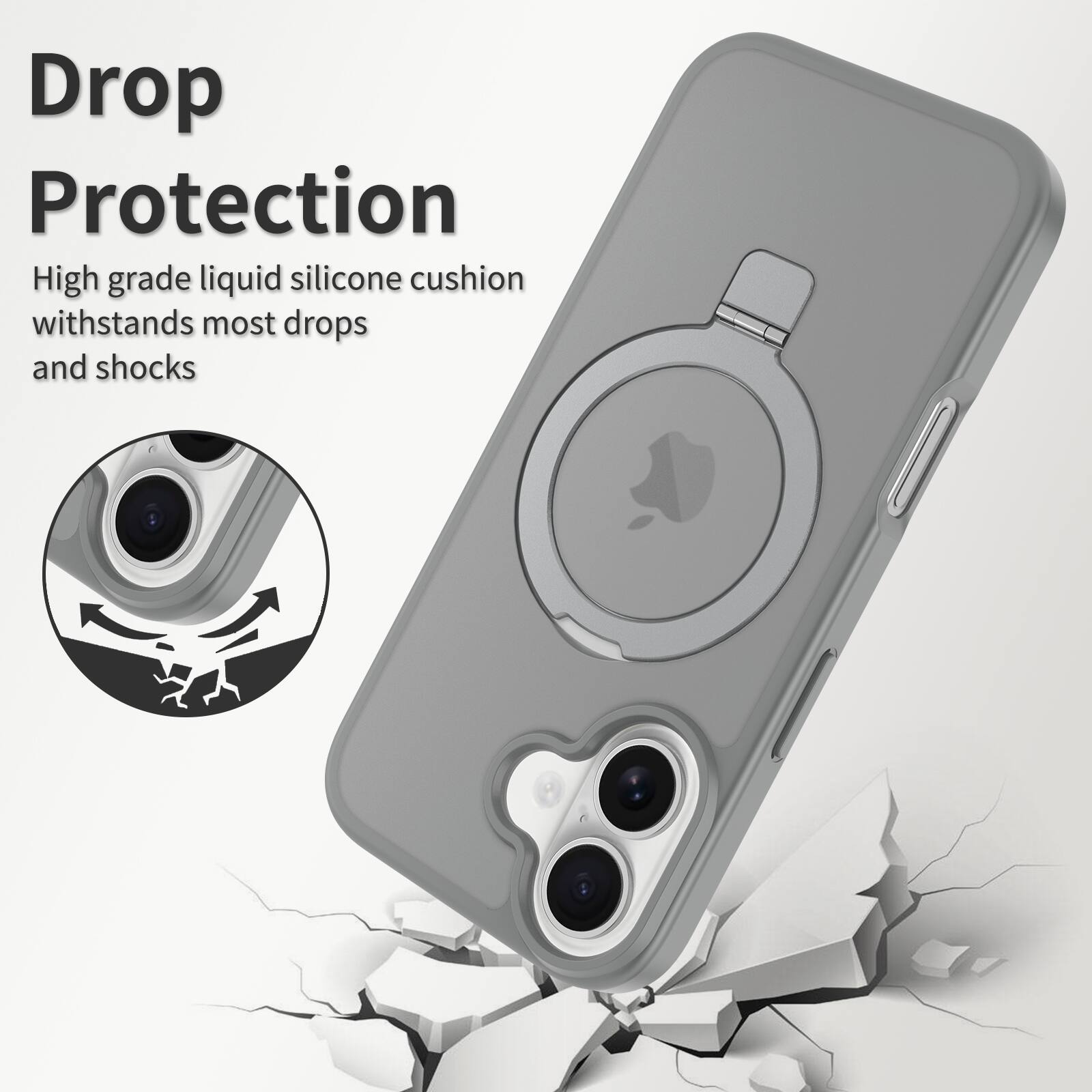 Drop Protection

High grade liquid silicone cushion withstands most drops and shocks