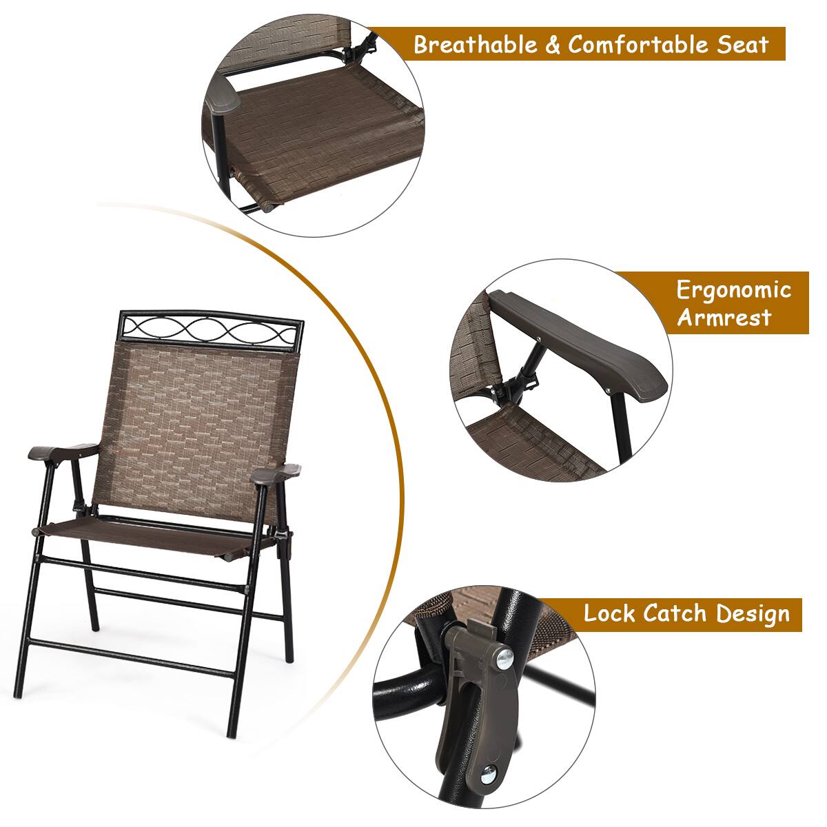- Breathable & Comfortable Seat
- Ergonomic Armrest
- Lock Catch Design