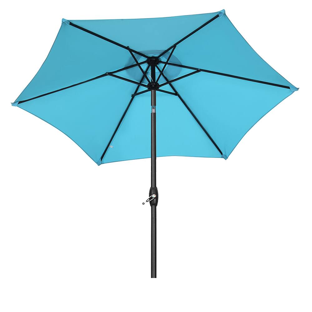 Back. Ainfox - Ainfox 9ft Patio Umbrella Without Lights - Blue.