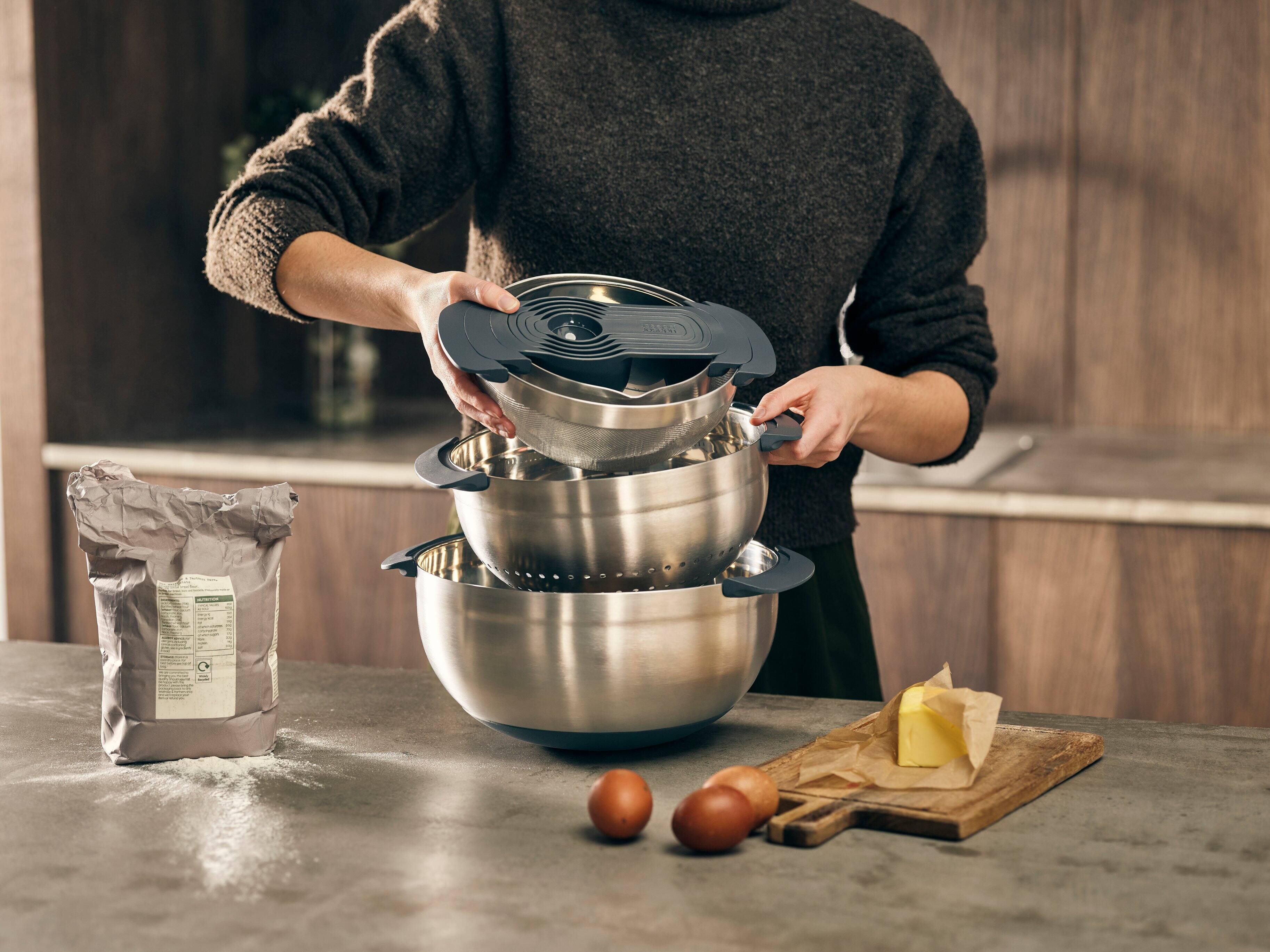 Alt View 3. Joseph Joseph - Nest Steel 9-piece Food Preparation Set.