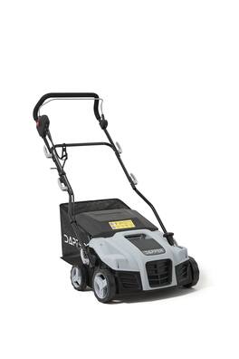 Dapper Supply - 16" Electric 2-in-1 Dethatcher Scarifier, 15.5 Amp, 5-Position Depth, 14.5 Gal Collection Bag - Gray