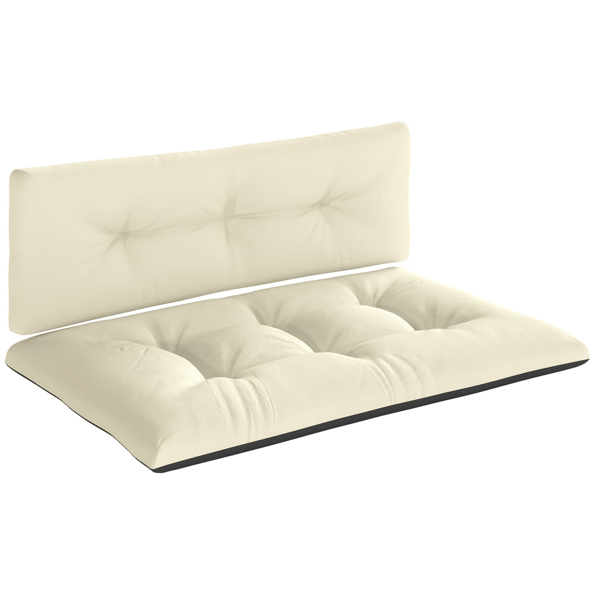 Outsunny - 2 Seater Pallet Cushions Outdoor 3.9 in. Thick Replacement Pallet Sofa Cushions, Tufted Replacement Pads for Garden - Cream White and Dark Gray price history on PriceWatchPro