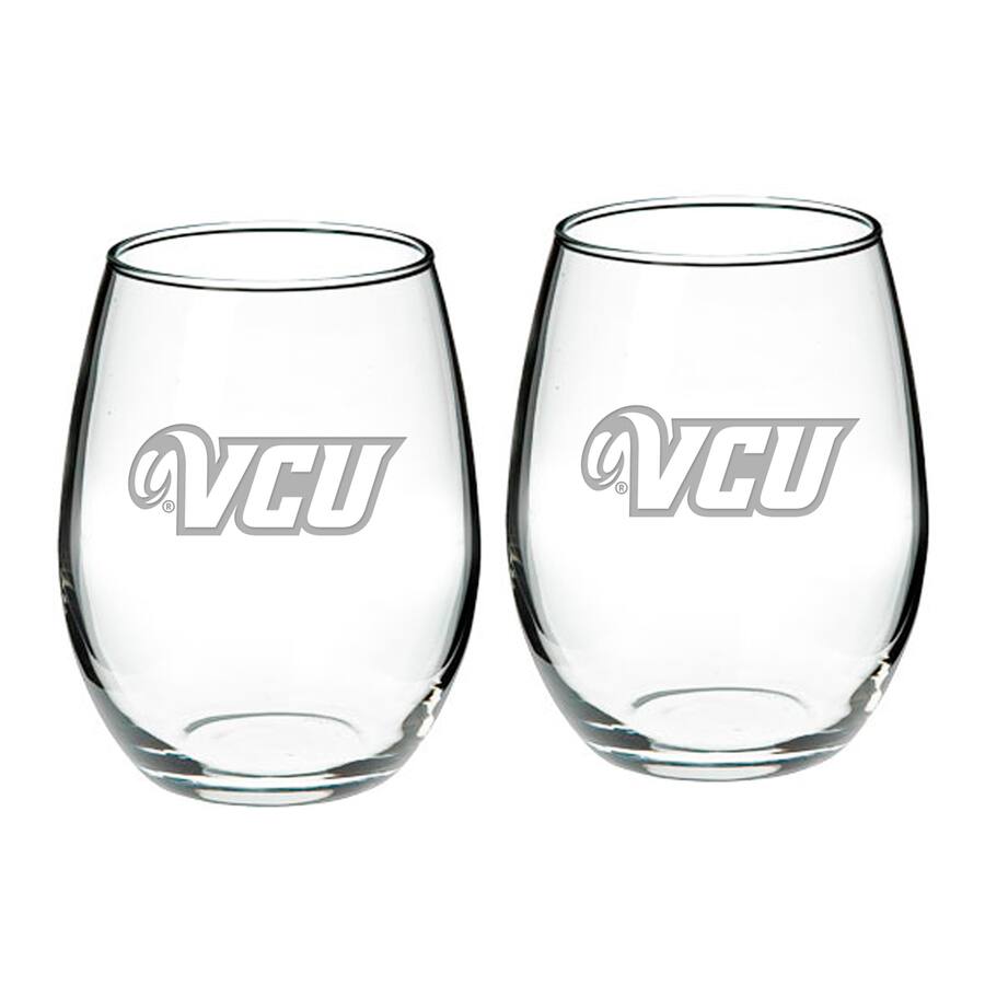 Jardine VCU Rams 21oz. 2 Piece Stemless Wine Glass Set Multicolor ...
