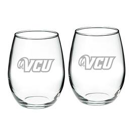 Jardine - VCU Rams 21oz. 2-Piece Stemless Wine Glass Set - Multicolor