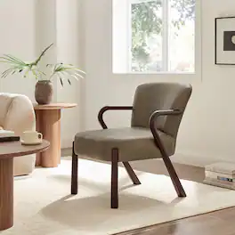 Arden Faux Leather Upholstered Accent Armchair by Modway - Mushroom