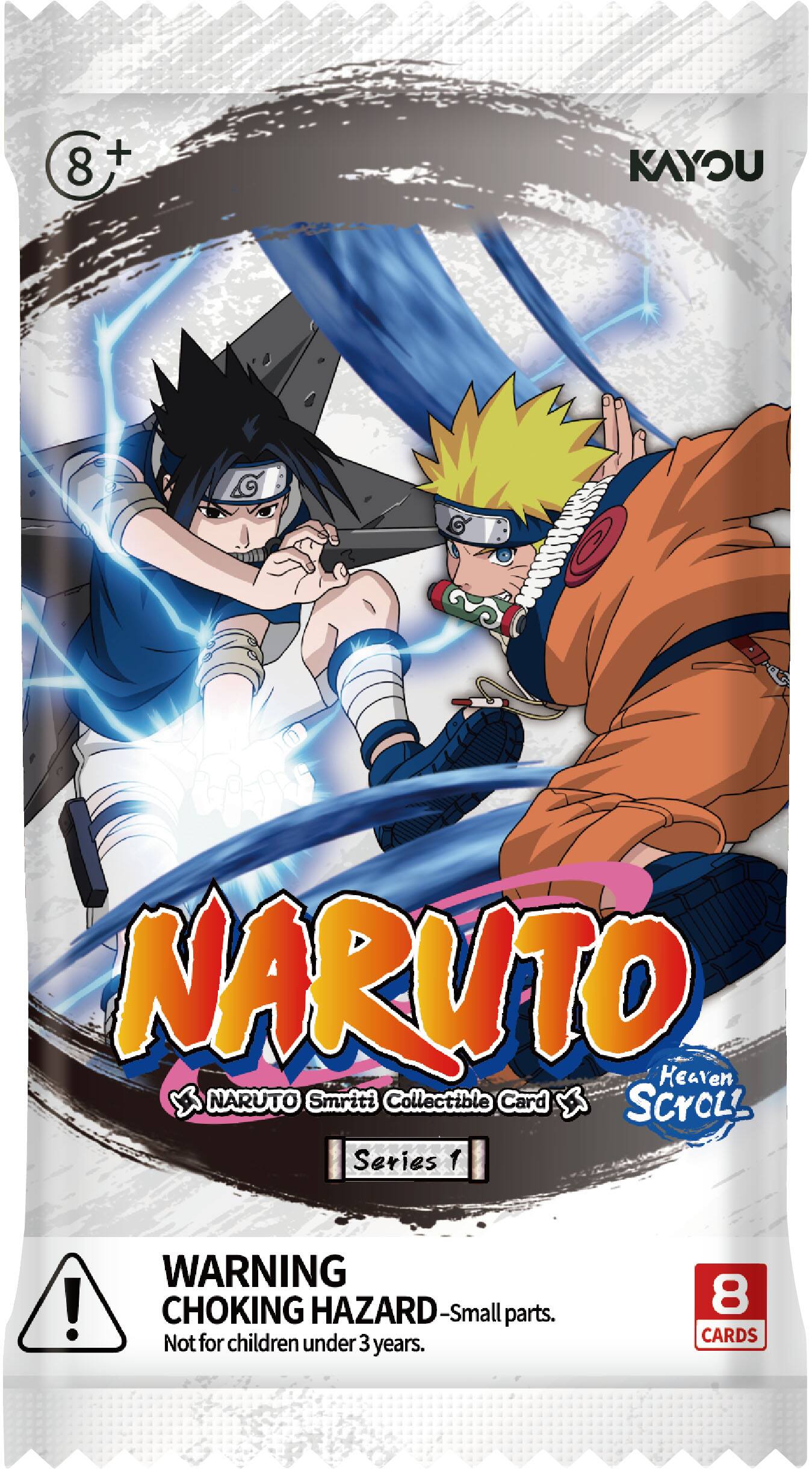 8+ KAYOU NARUTO. Heaven x NARUTO Smriti Collectible Card X SCrOLz Series 1 ! WARNING CHOKING HAZARD - Small parts. Not for children under 3 years. 8 CARDS