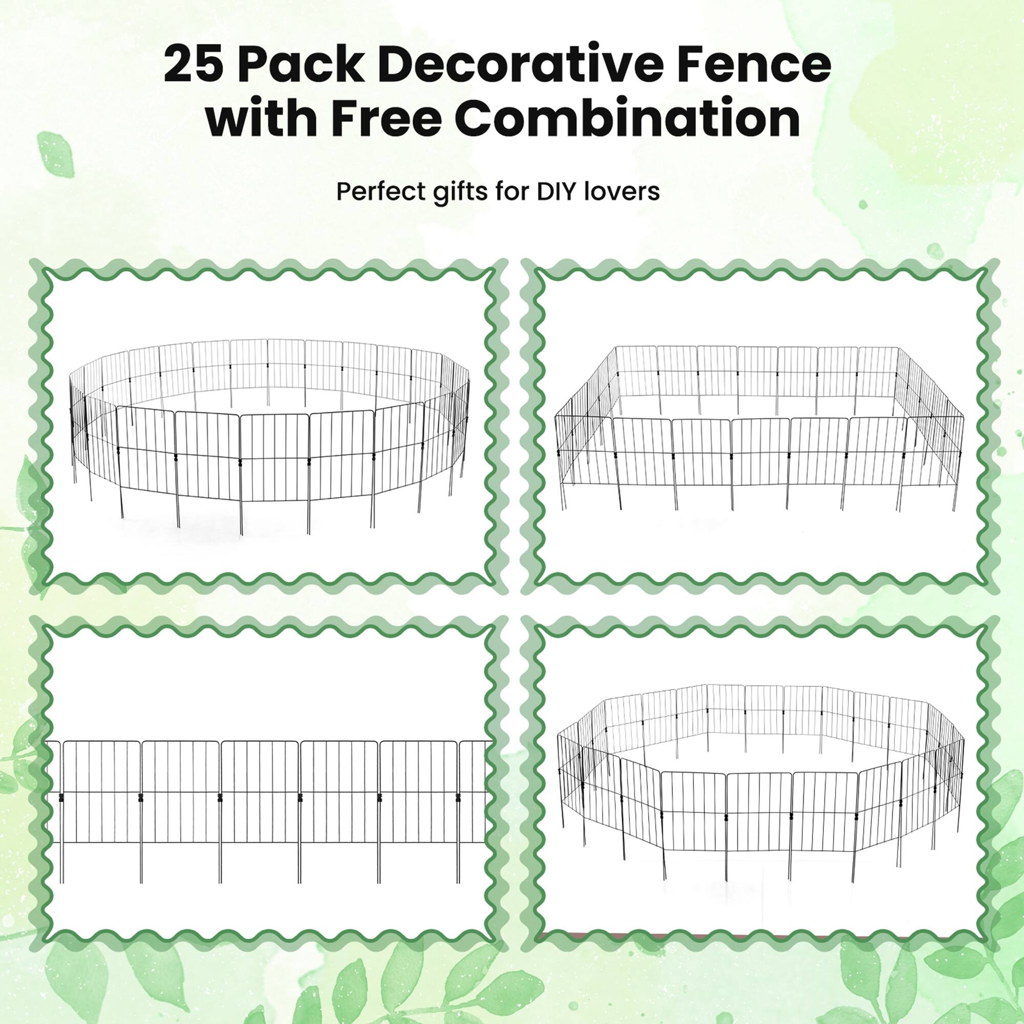 25 Pack Decorative Fence with Free Combination - Perfect Gifts for DIY Lovers