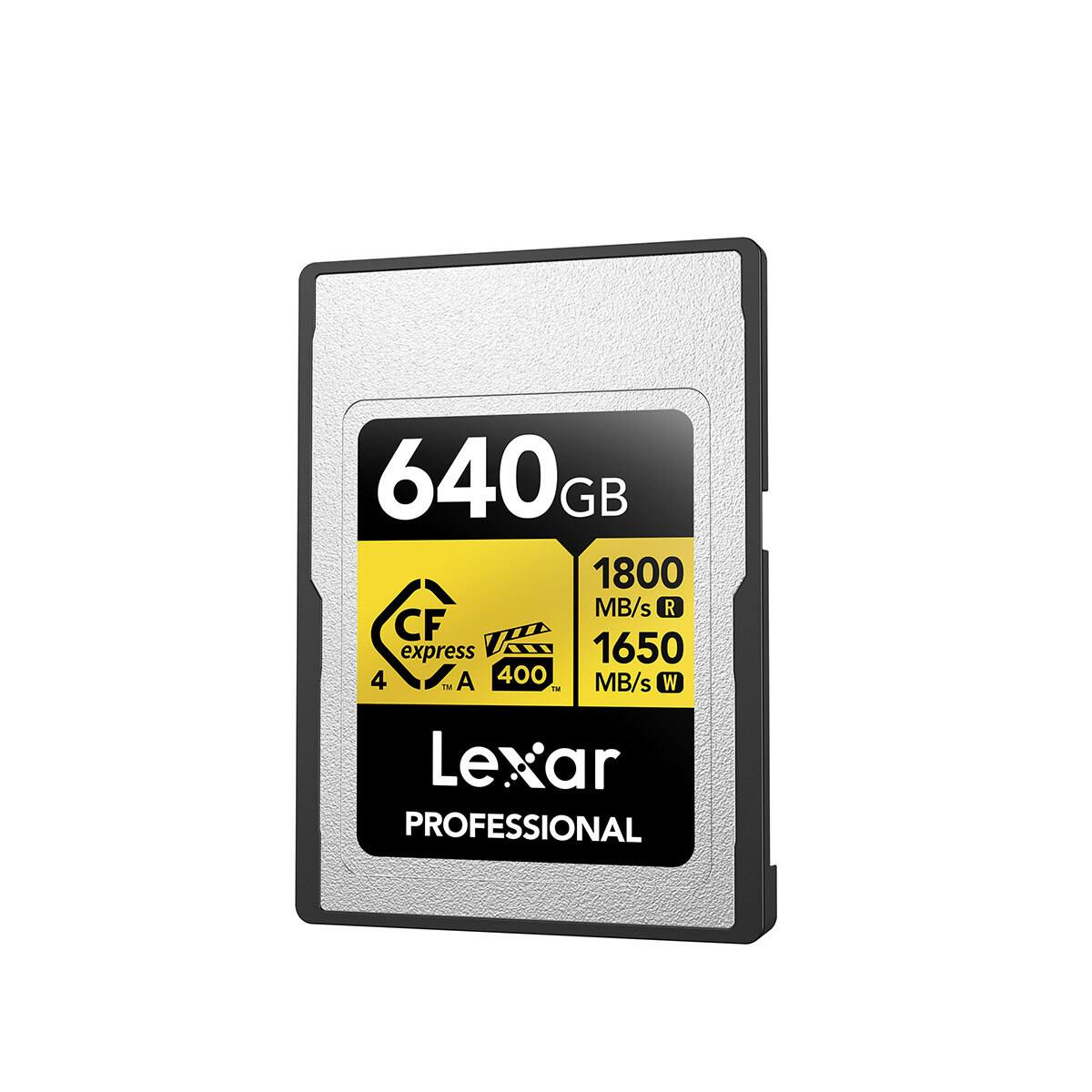 640GB 1800 MB/s R 1650 MB/s W CF express 400 MB/s A Lexar PROFESSIONAL