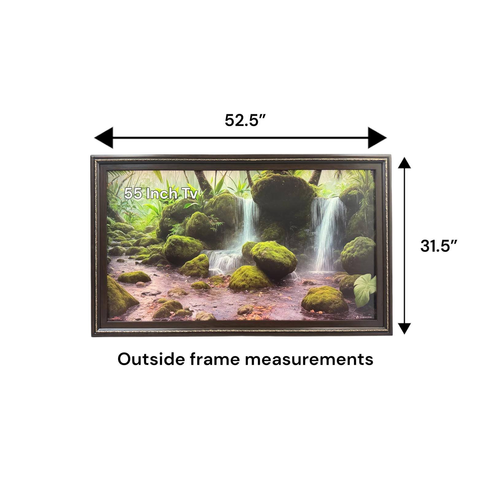 52.5" 55 Inch Tv 31.5" Outside frame measurements