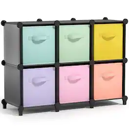 Sorbus - 6 Cube Storage Organizer with 6 Fabric Storage Bins, Closet Organizers and Storage with 11 Inch Baskets